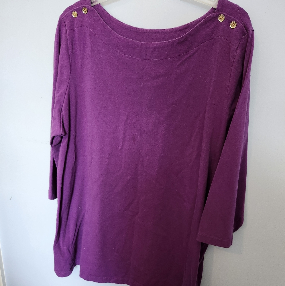 Jessica London Rich Purple Long Sleeve Top
